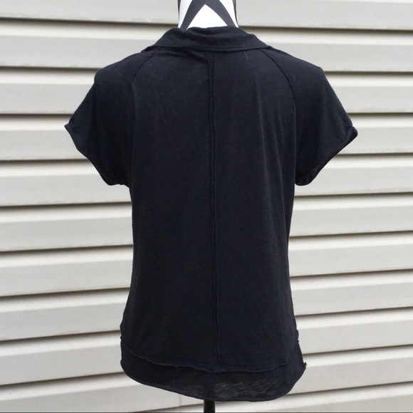 New Free People Black Pop Your Collar Tee - Picture 8 of 8